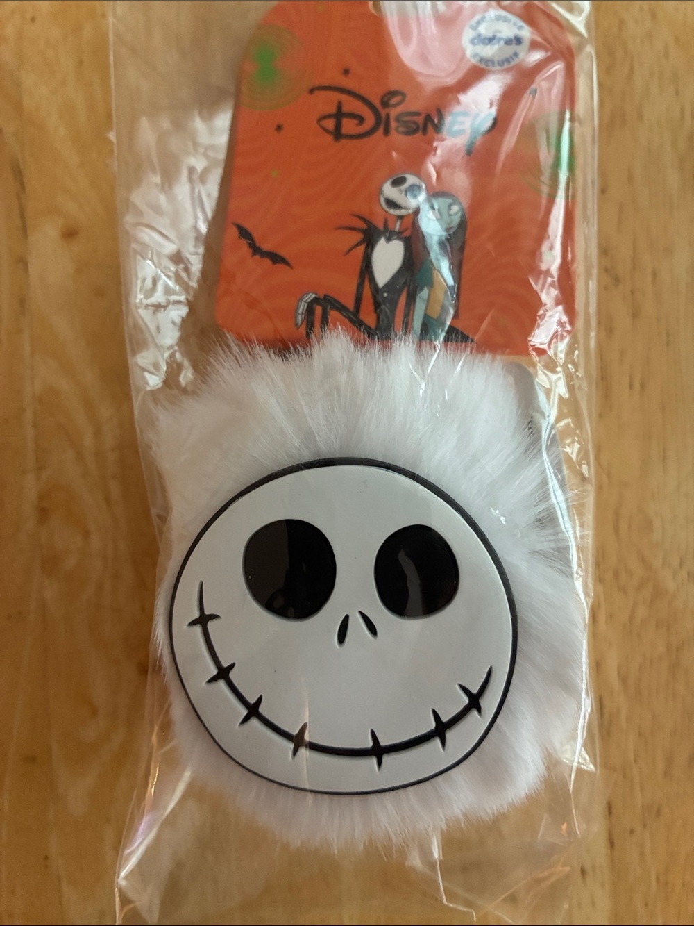 Disney Nightmare Before Christmas Jack Skellington Fuzzy bag charm Keychain NWT